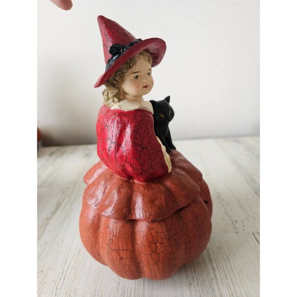 Bethany Lowe pumpkin Red Riding Hood cat Halloween decor jack-o'-lantern figurin - Picture 6 of 10